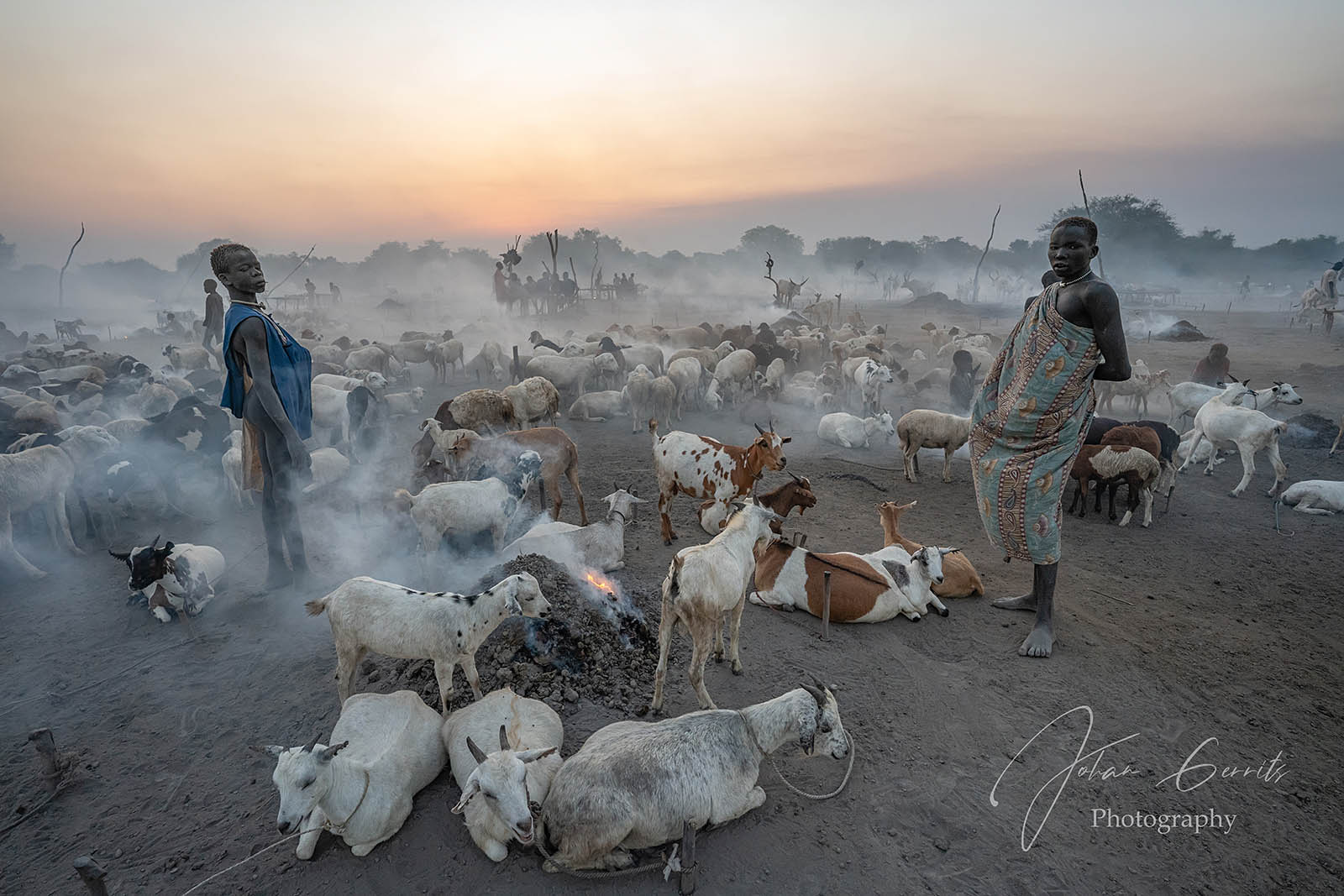Mundari cattle camp in South Sudan